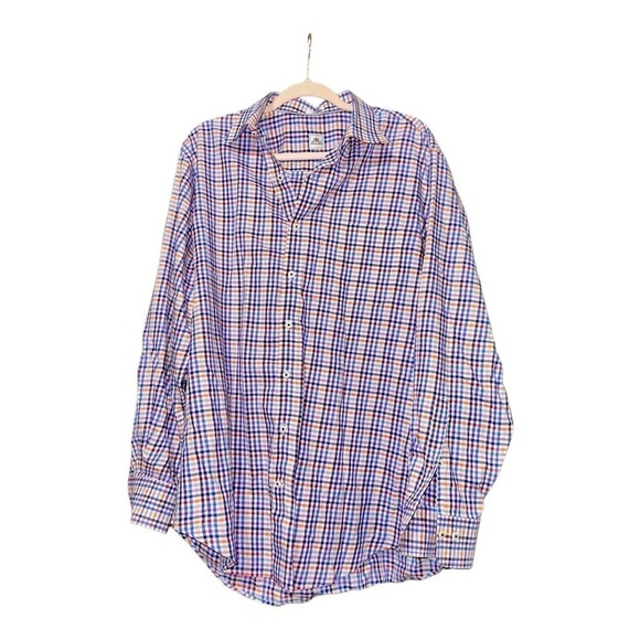 Peter Millar Other - Peter Millar Crown Crafted Hep Sports Shirt Blue Brown Plaid Size Large